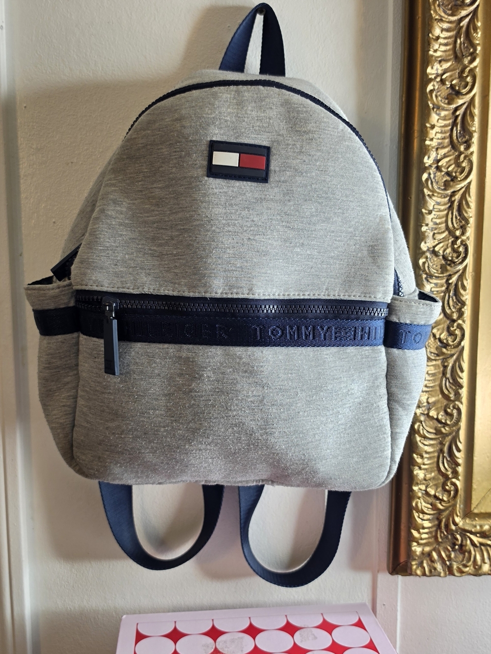 Tommy Hilfiger Grey & Navy Logo Backpack